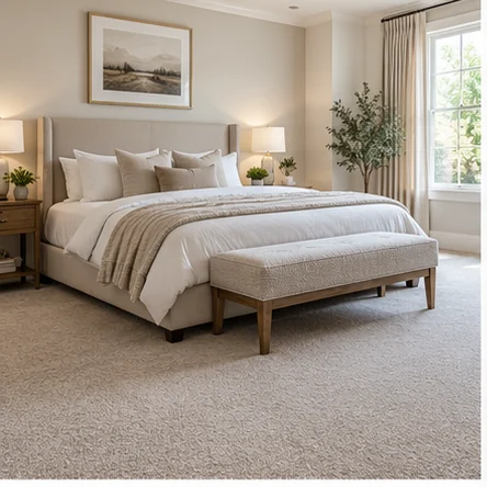 Illustrative carpeted bedrooms