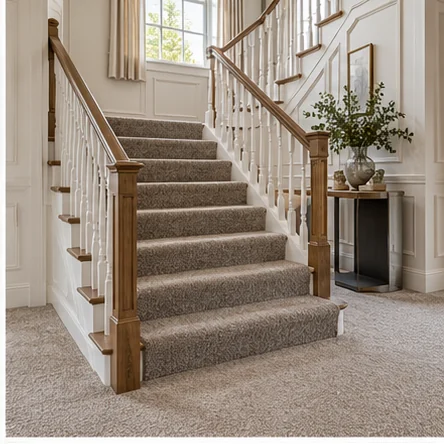 Illustrative carpeted stairs