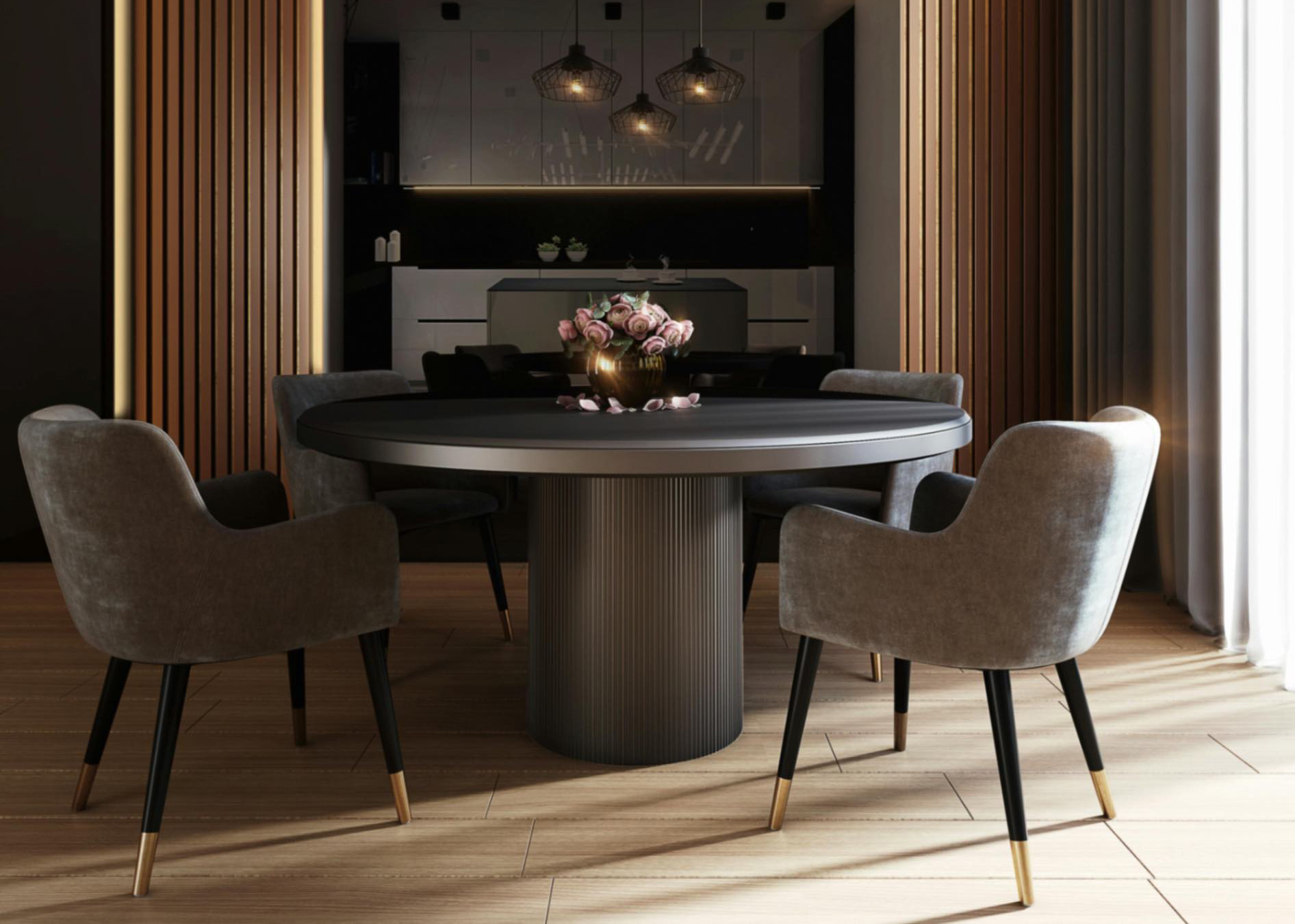 Wood flooring and coordinated interior finishes
