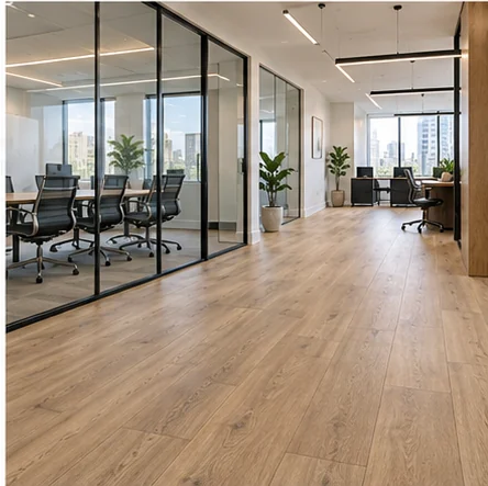 Illustrative selected commercial areas with laminate flooring