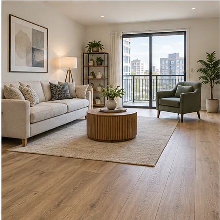 Illustrative rental properties with laminate flooring