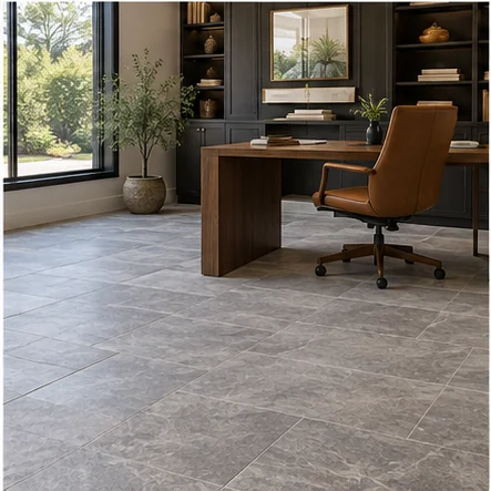 Illustrative home offices with stone-look flooring