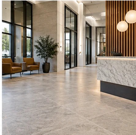 Illustrative tiled commercial spaces