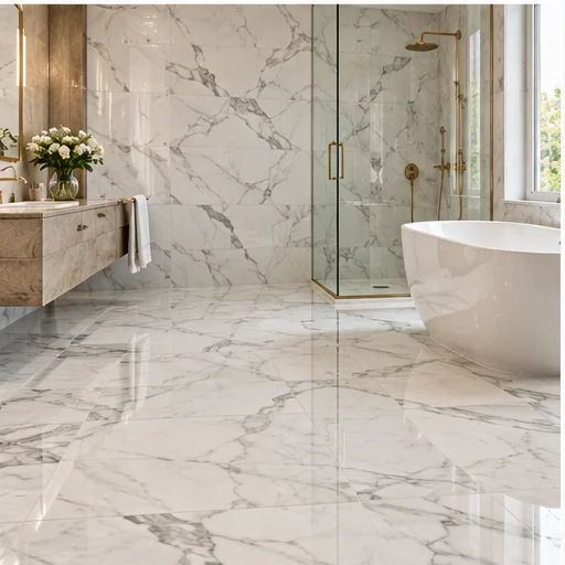 Illustrative marble tile interior