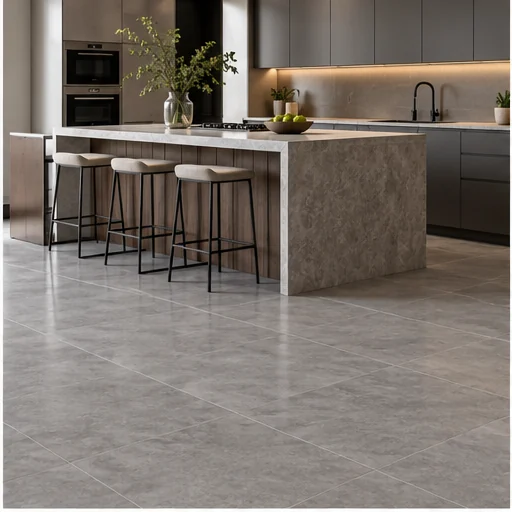 Illustrative porcelain tile interior